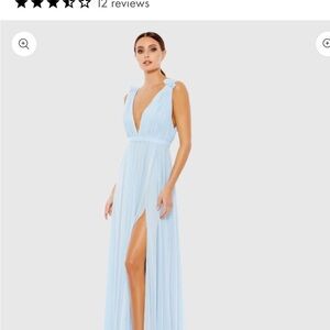Mac Duggal Light Blue Maxi Dress